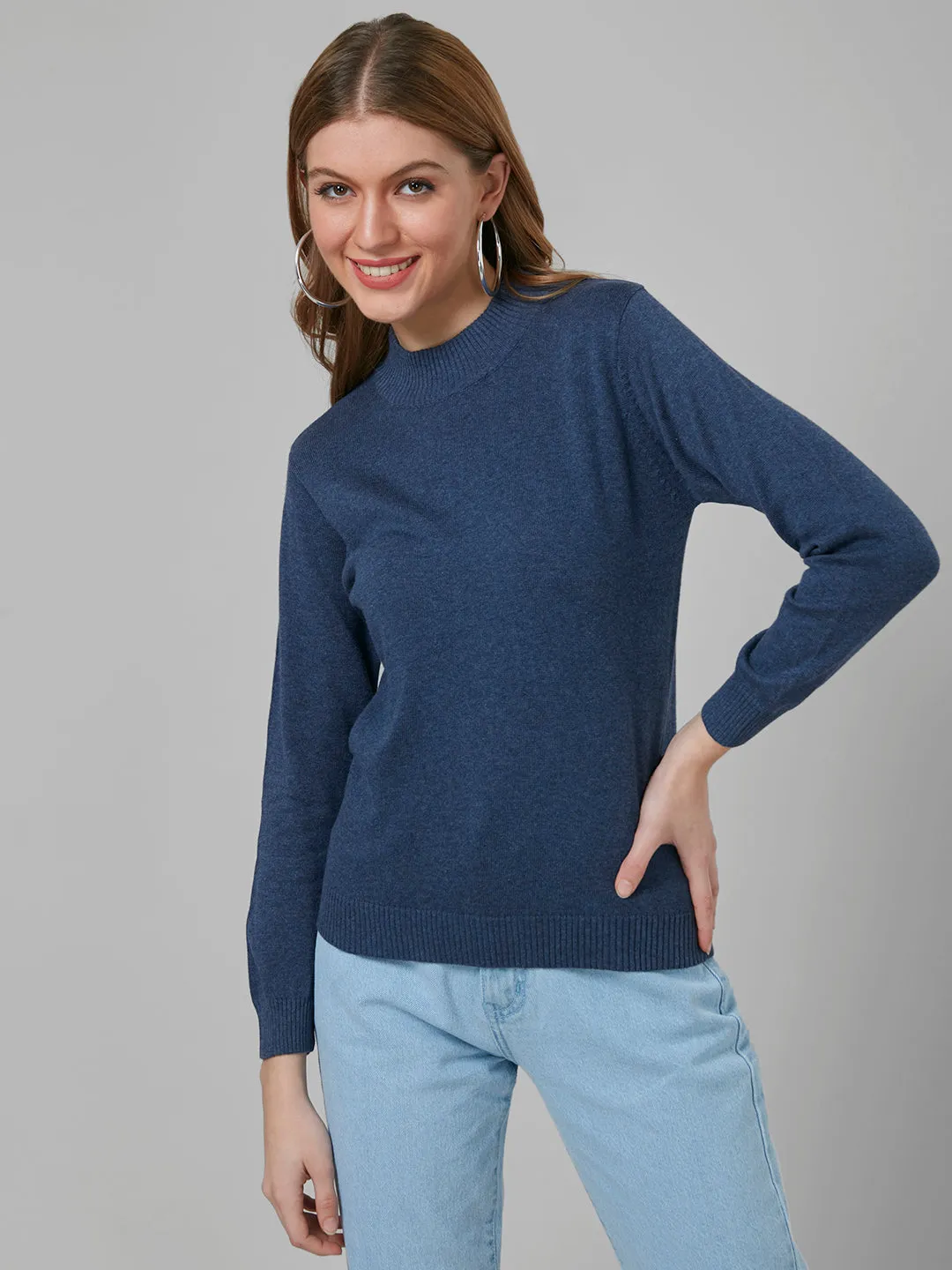 Style Quotient Women Blue Solid Sweatshirts