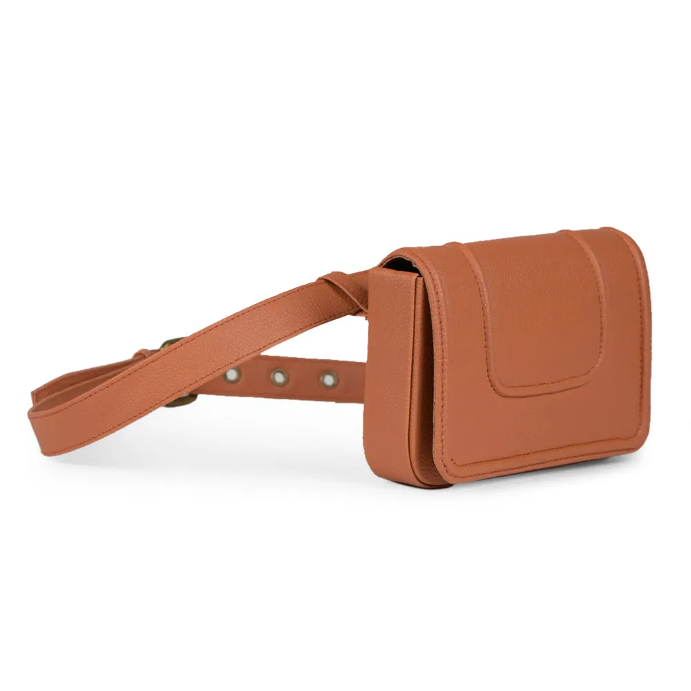 Tan Handcrafted Waist Belt Bag for women