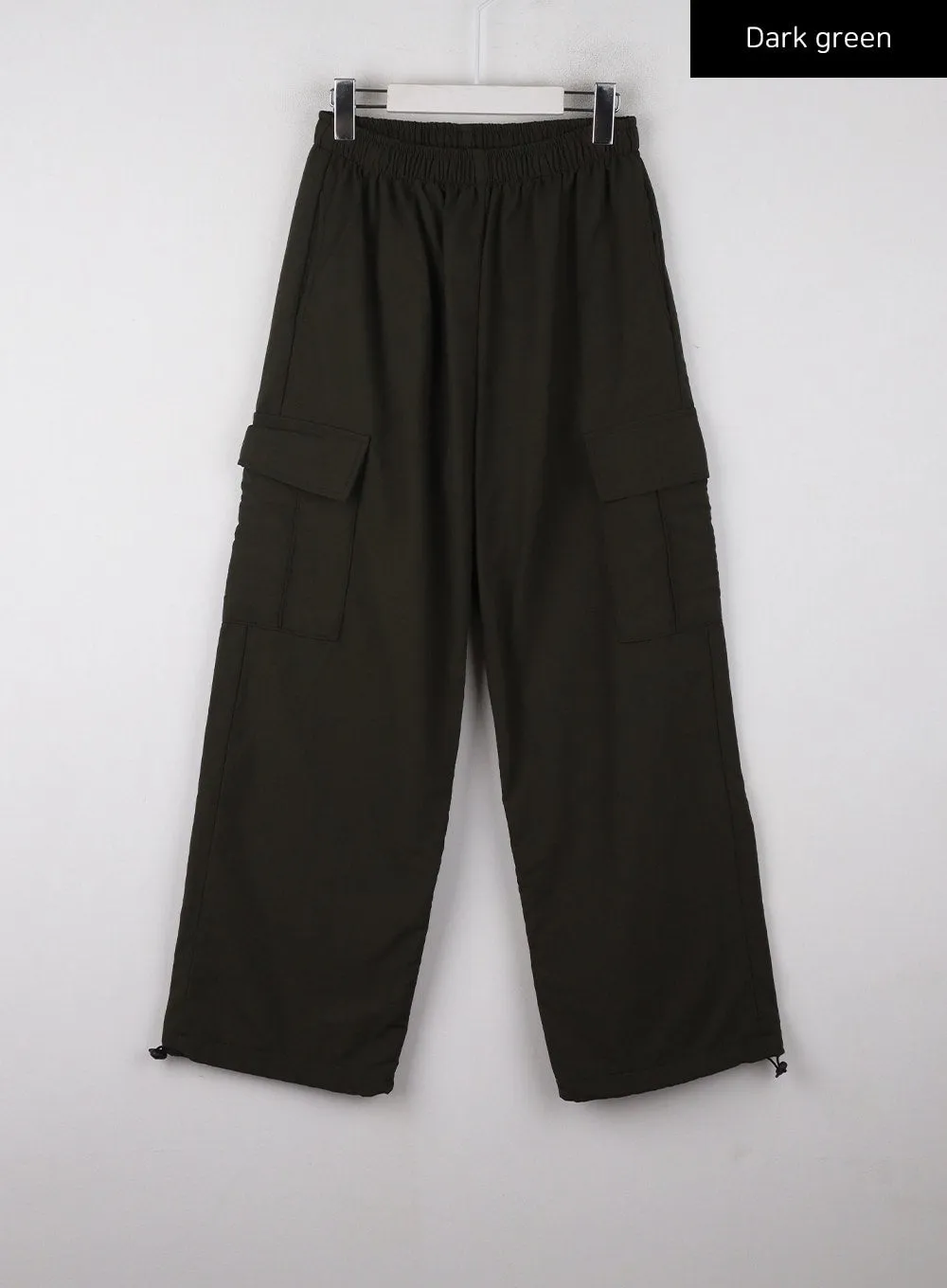 Terry Middle Waist Solid Pocket Cargo Pants (UNISEX) CD329