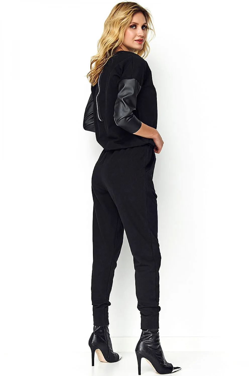 Two-Tone Black Jumpsuit