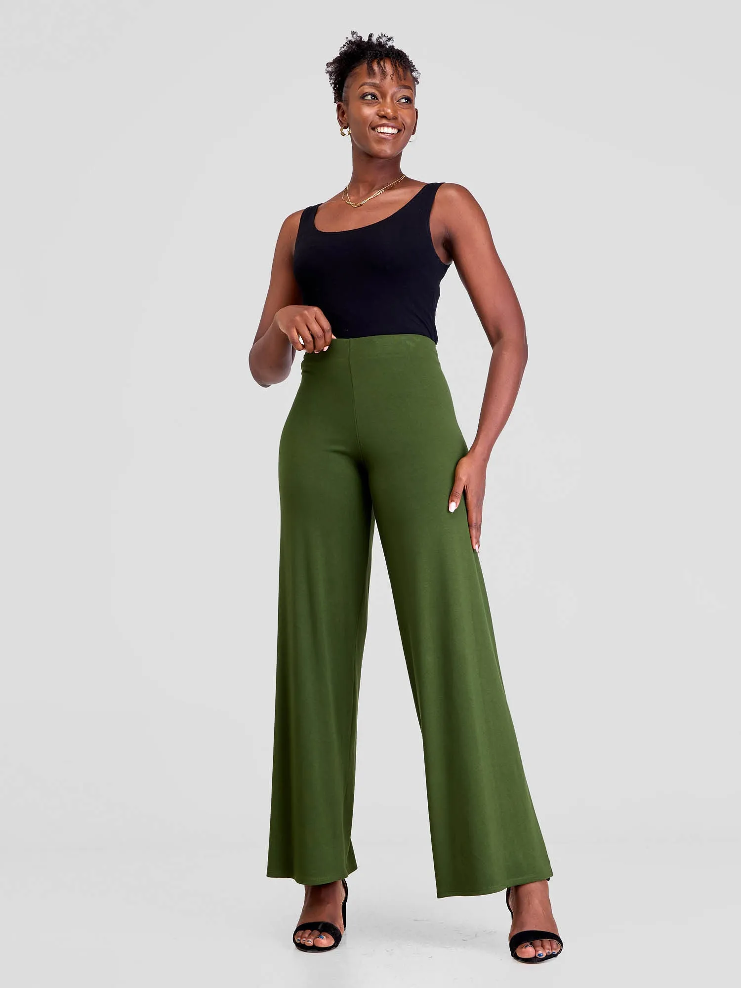 Vivo Basic Palazzo Pants  - Hunters Green