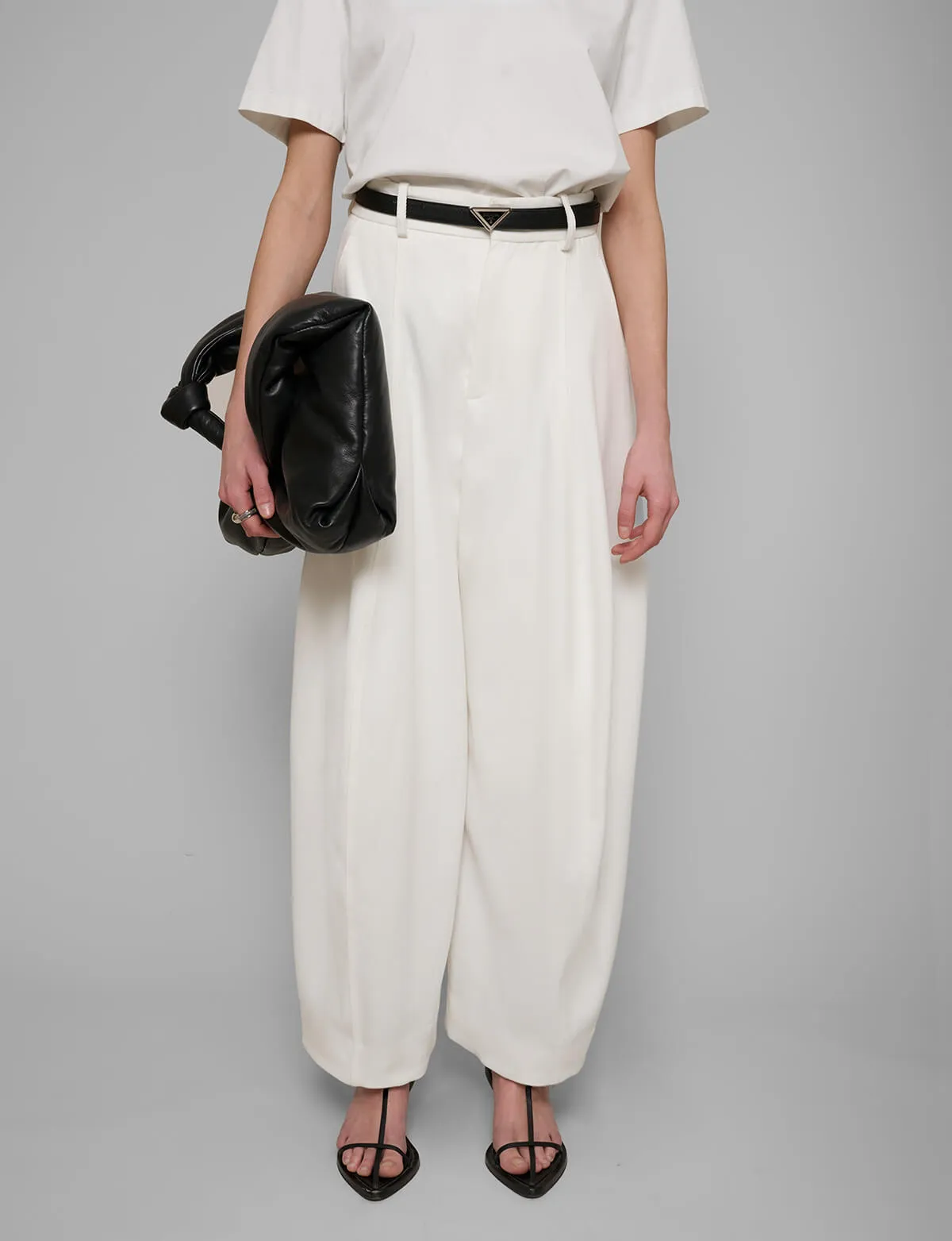 White Barrel Leg Pants-BESTSELLER