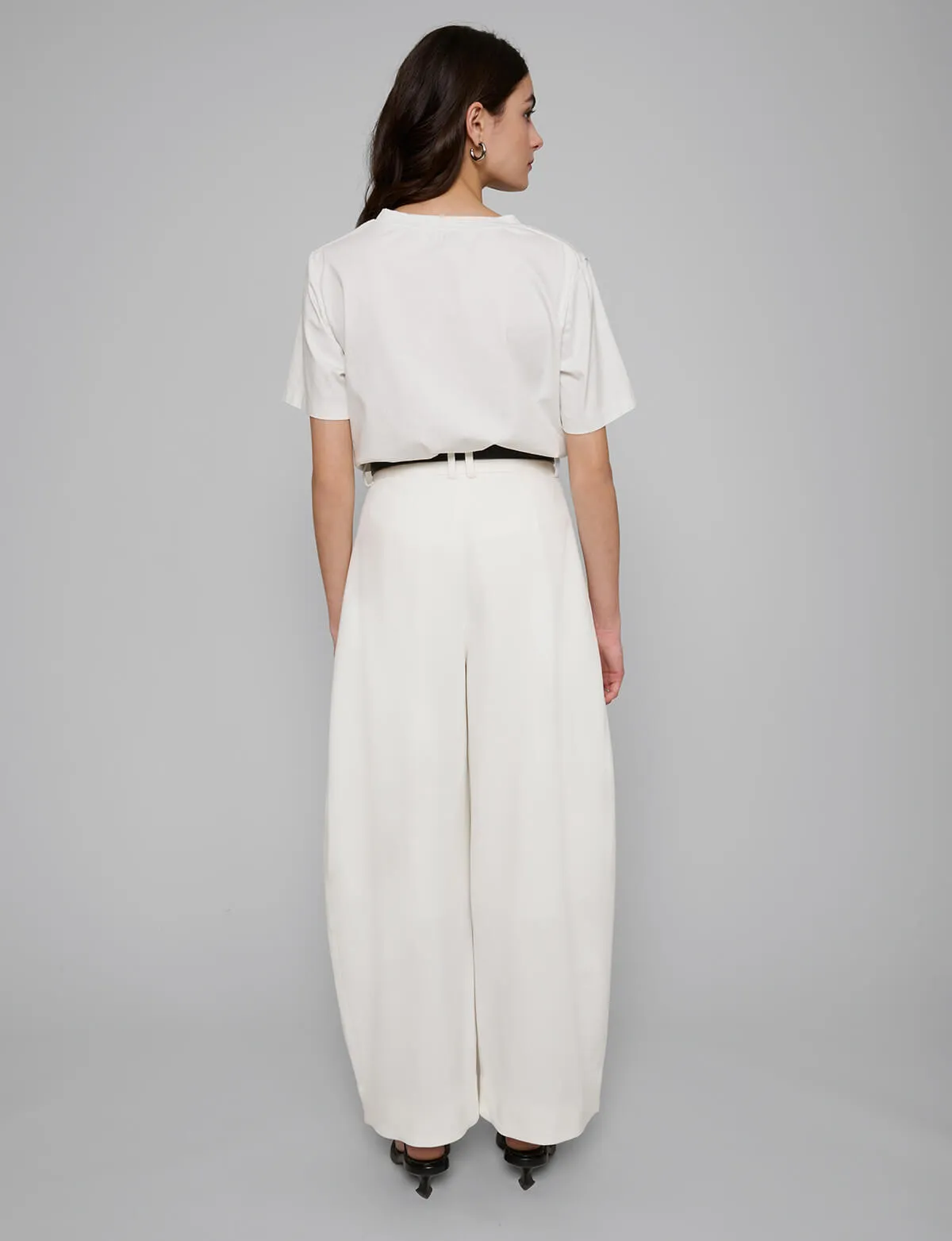 White Barrel Leg Pants-BESTSELLER