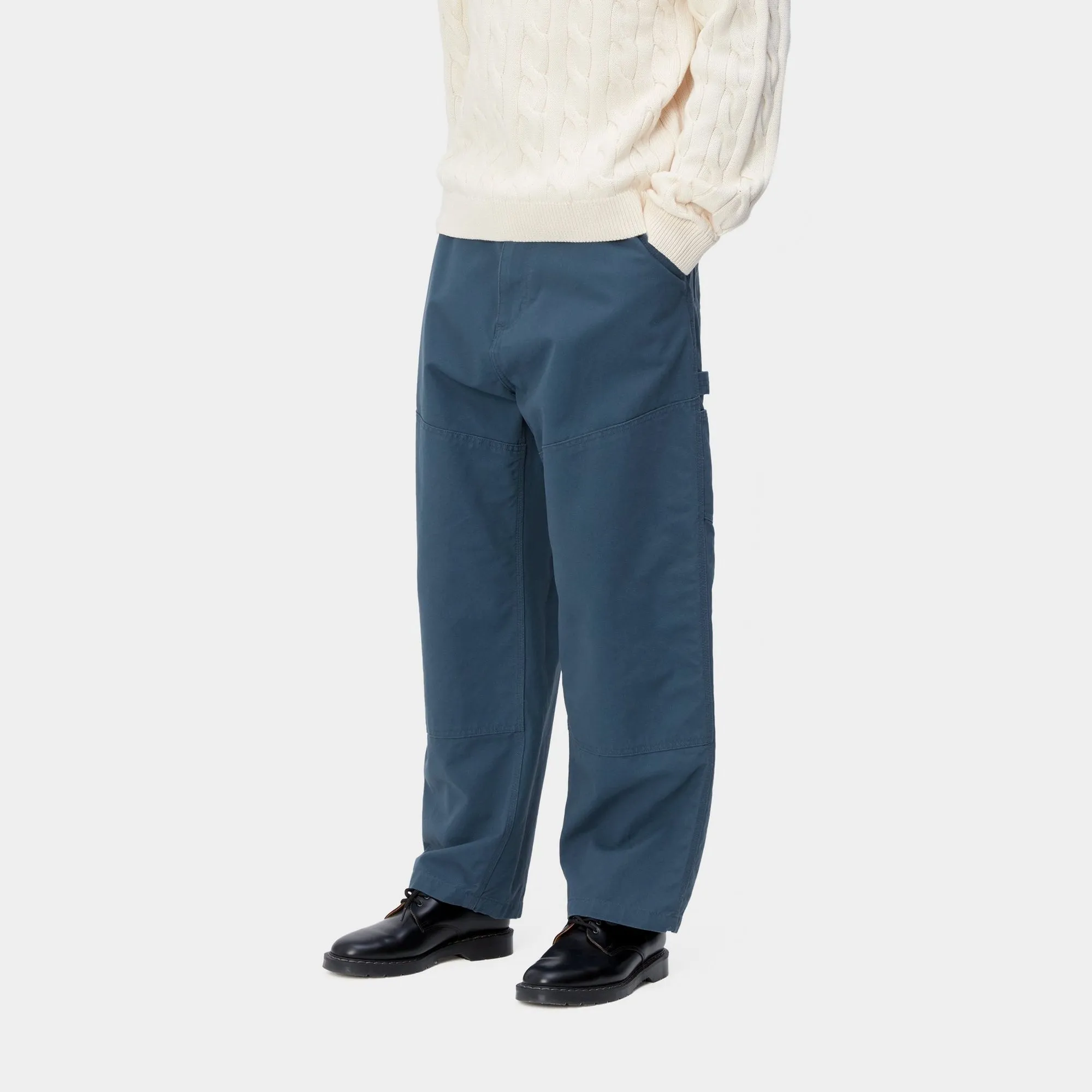 Wide Panel Double Front Pant | Naval